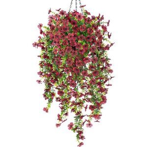 Fake Artificial Flowers with Hanging Basket for Outdoor Fall Decoration